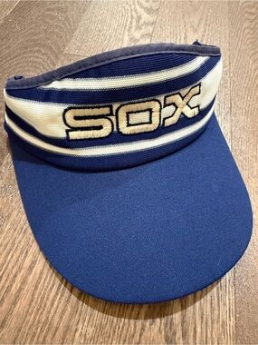 Vintage 1970s 1980s Chicago White Sox Navy Logo Visor